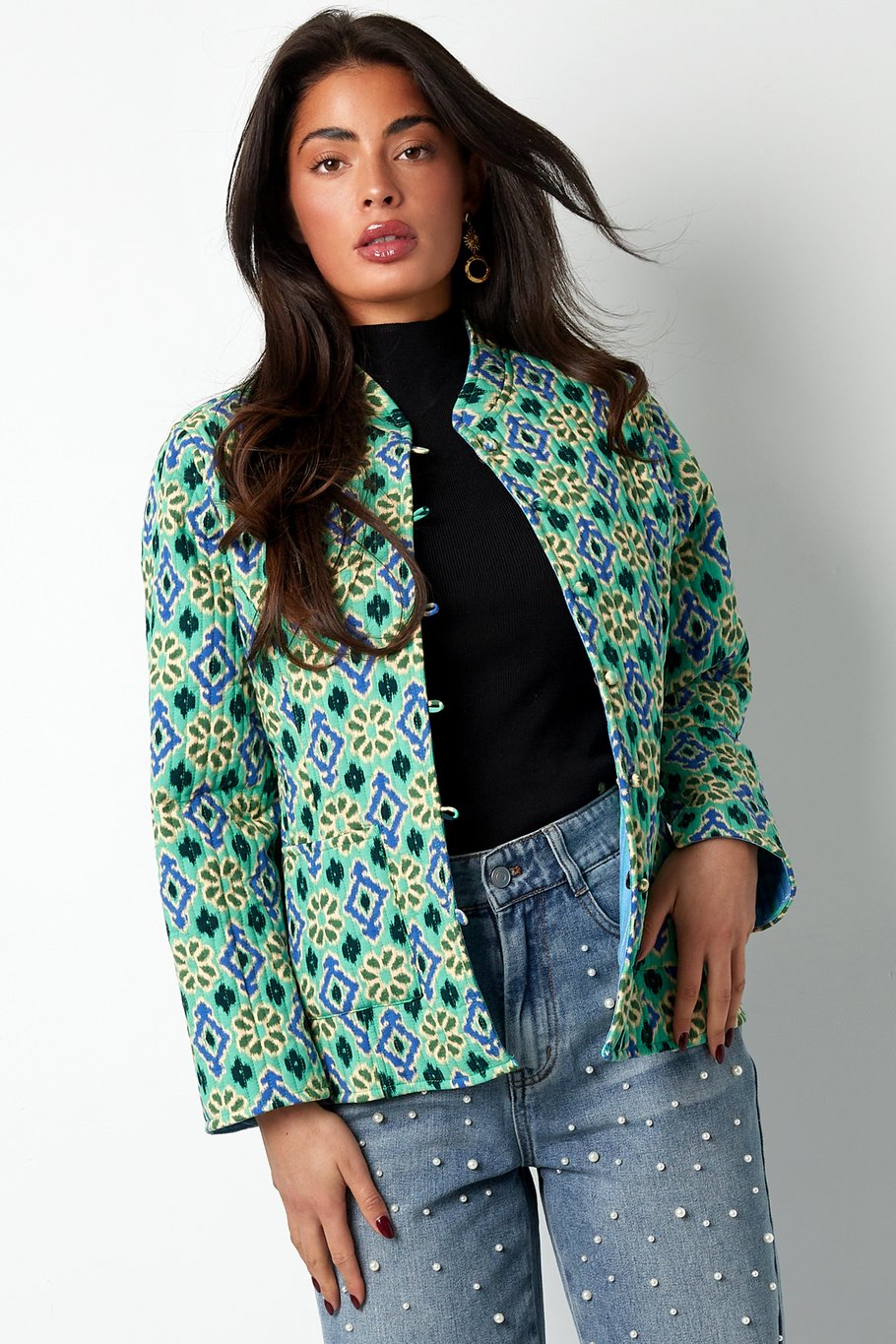 Jacket green print - green Picture3